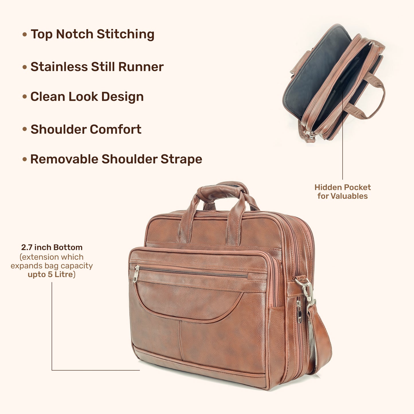 Expandable Laptop Folder Messenger Bag